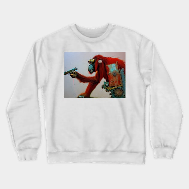 Certified Space Ape Mechanic Crewneck Sweatshirt by dystopiatoday